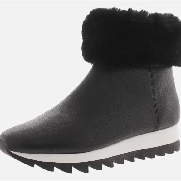 DKNY Womens Al Faux Leather Cold Weather Ankle Boots Black Size 6 New In Box - Picture 2 of 4